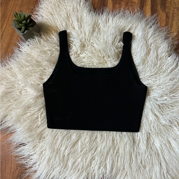 Babaton Aritzia Ribbed Crop Tank Black - Picture 3 of 4